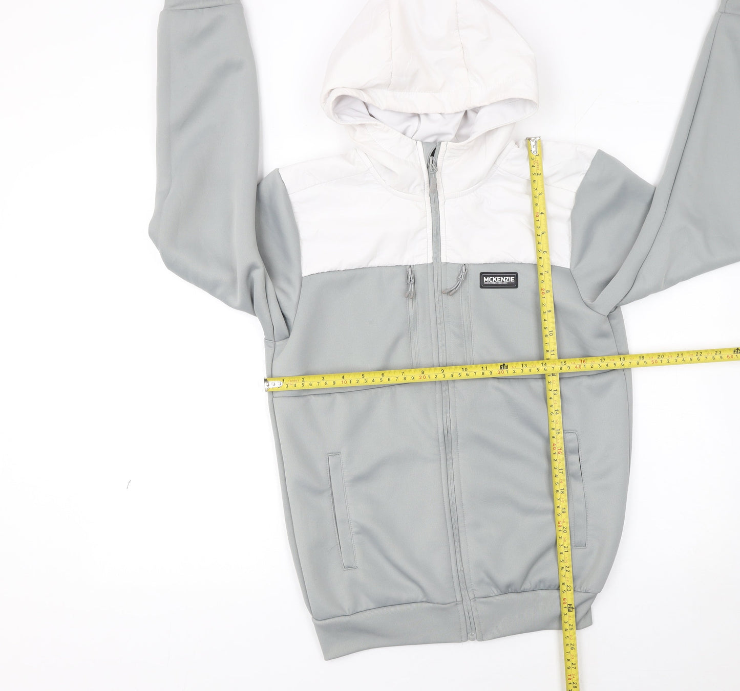 McKenzie Men's Grey Full Zip Hooded Sweatshirt Size S
