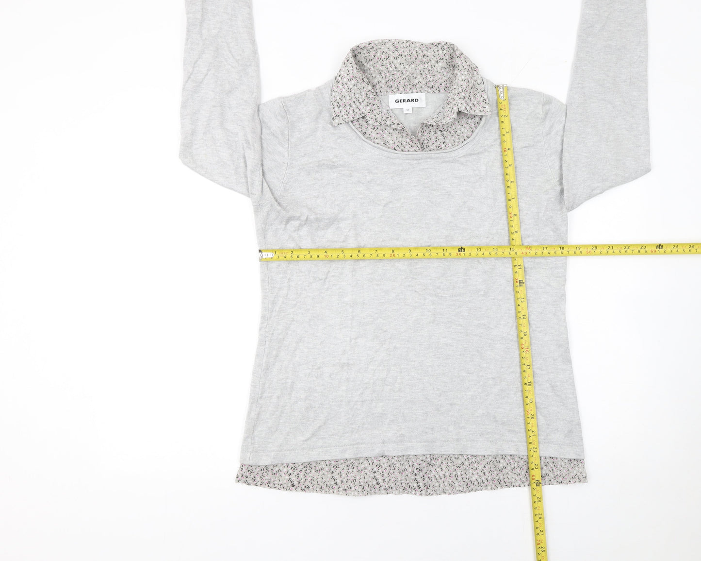 Gerard Women Grey Collared Long Sleeve Pullover Jumper Size 12