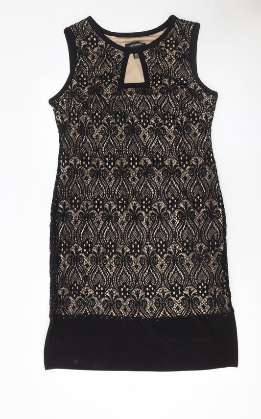 R&M Richards Women’s Black Lace Sheath Knee Length Dress Size 14 Party Formal