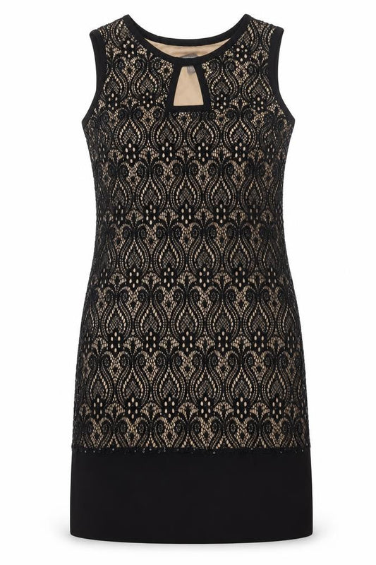 R&M Richards Women’s Black Lace Sheath Knee Length Dress Size 14 Party Formal