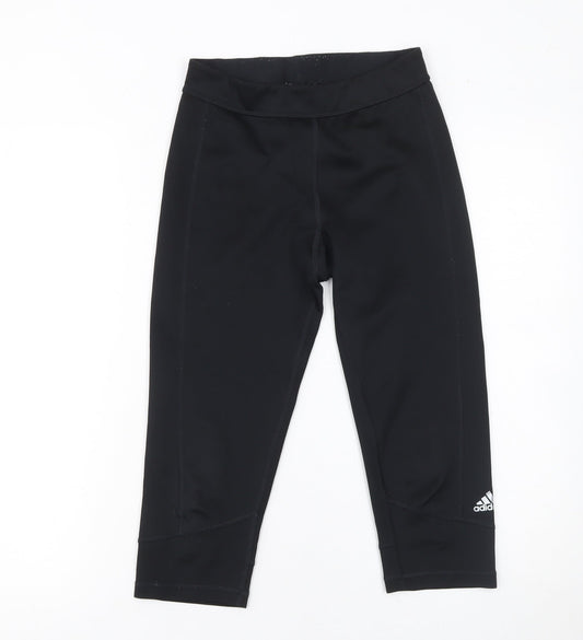Adidas Women's Black Climalite Capri Leggings Size S 8-10 Moisture Wicking Activewear