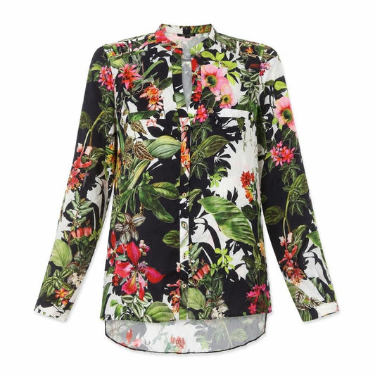 River Island Womens Floral Long Sleeve Button-Up Blouse Size 8