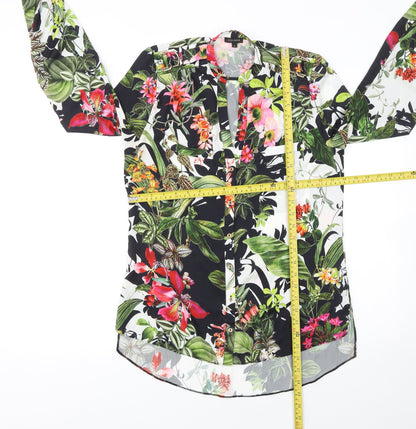 River Island Womens Floral Long Sleeve Button-Up Blouse Size 8