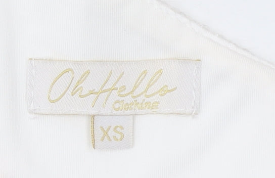 OhHello Clothing Women’s White Sequin One Shoulder Bodycon Dress XS