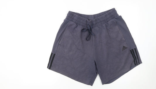 Adidas Men’s Grey Sweat Shorts M Regular Fit Drawstring Sports Casual
