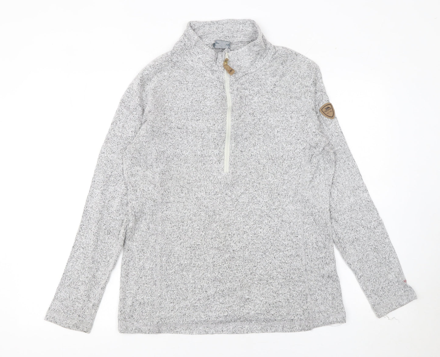 Trespass Women Grey 1/4 Zip Fleece Pullover Sweatshirt Size L UK14