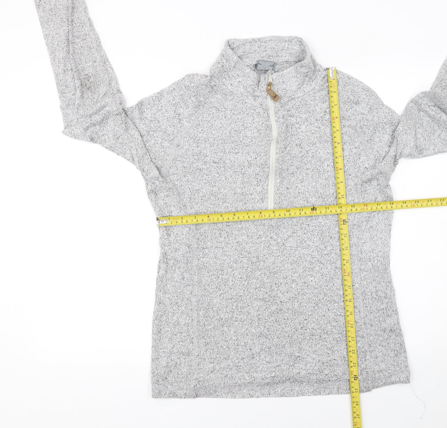 Trespass Women Grey 1/4 Zip Fleece Pullover Sweatshirt Size L UK14