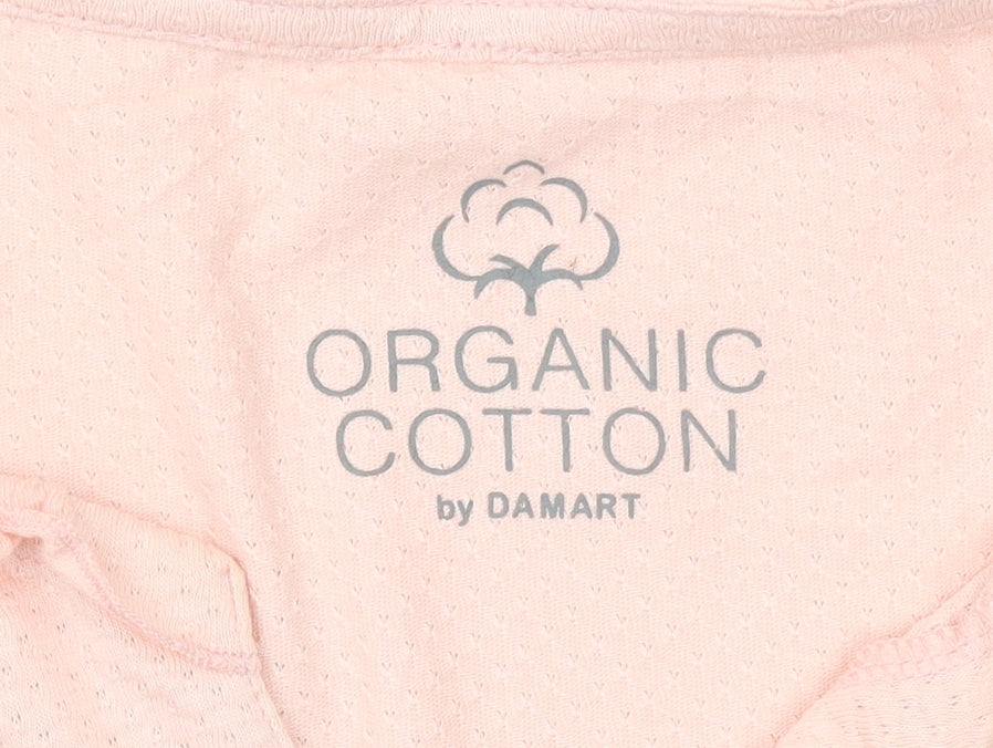 Damart Women’s Soft Pink Organic Cotton Ruffle T-Shirt Size 18/20