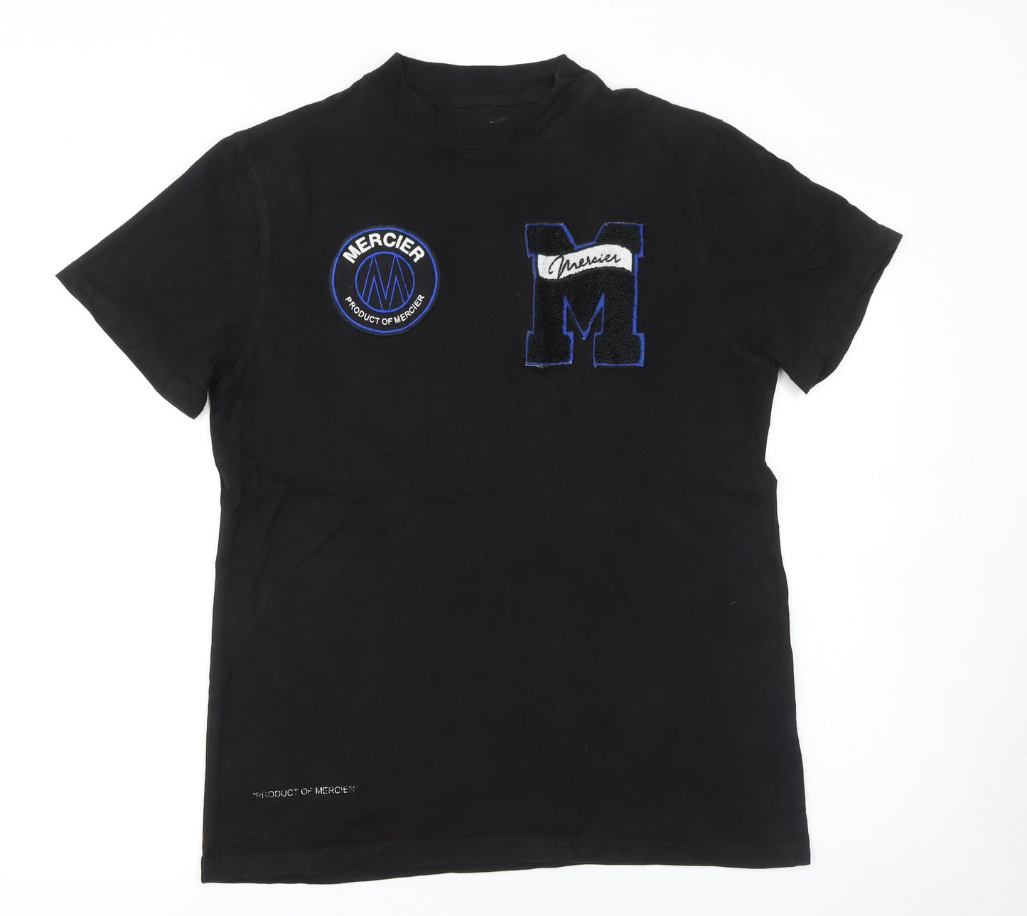 Mercier Men's Black XS Graphic Embroidered Cotton T-Shirt