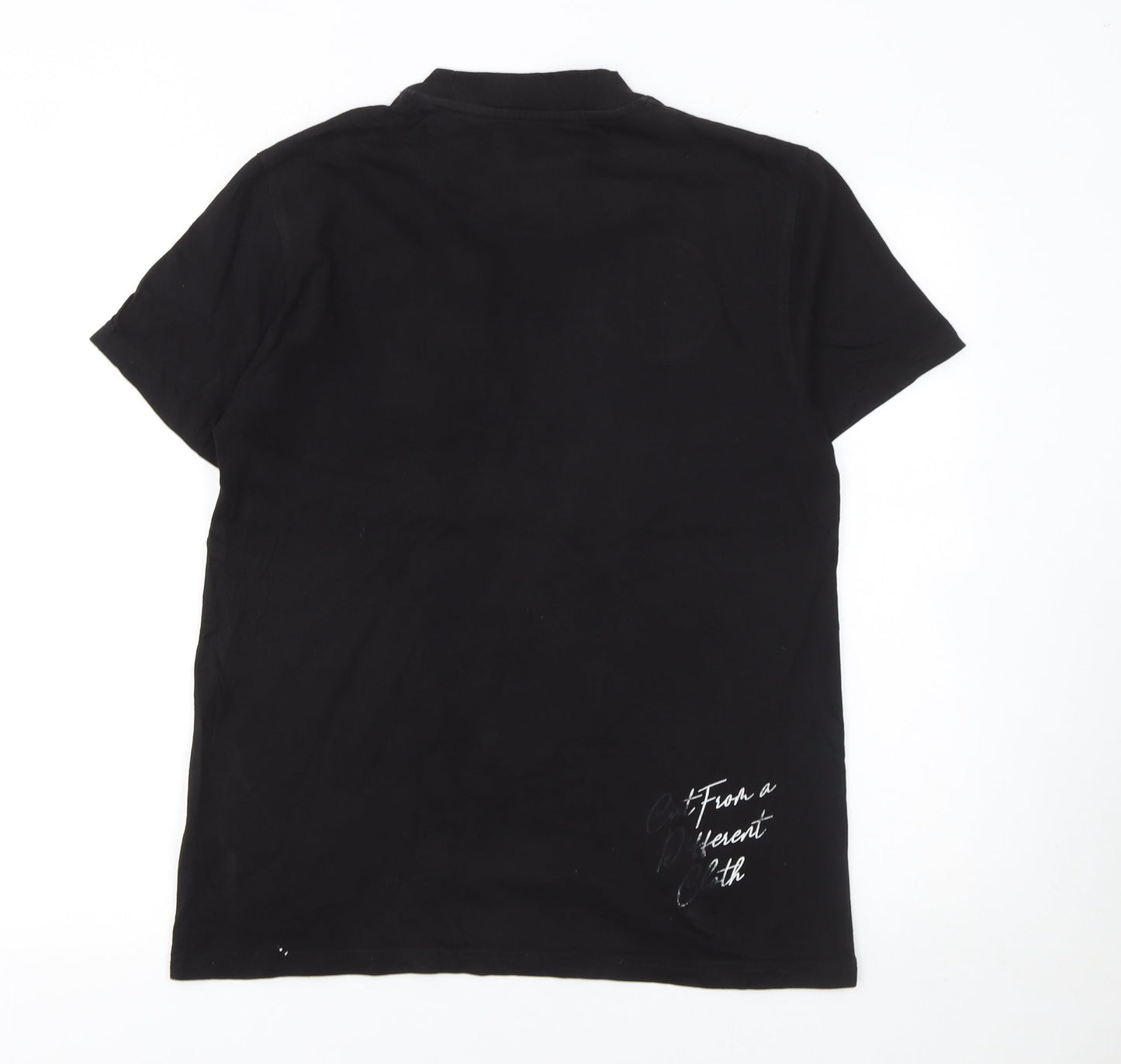 Mercier Men's Black XS Graphic Embroidered Cotton T-Shirt