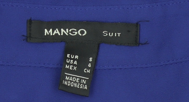 Mango Women’s Blue Sleeveless Collared Blouse Size S