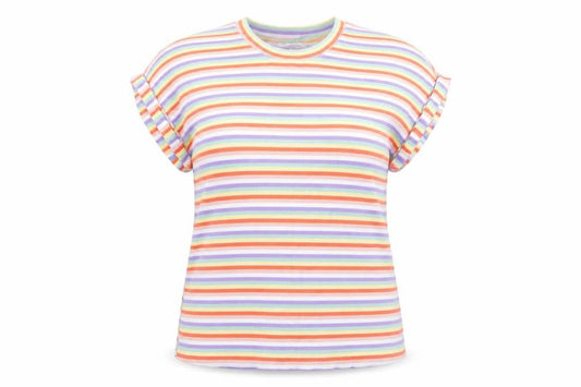 Kelly & Grace Women’s Multicoloured Striped Short Sleeve T-Shirt XL