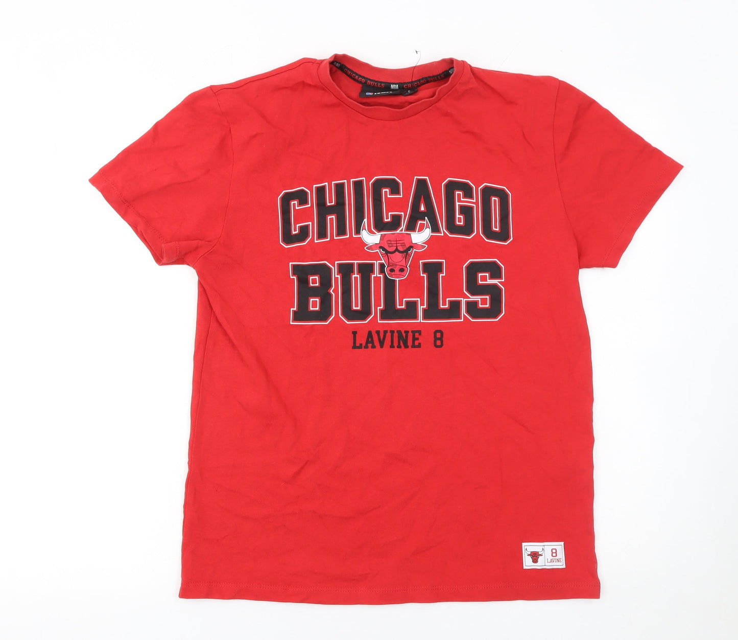 NBA Chicago Bulls Red Graphic T-Shirt Men S Cotton Short Sleeve