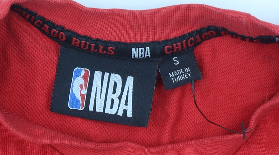 NBA Chicago Bulls Red Graphic T-Shirt Men S Cotton Short Sleeve