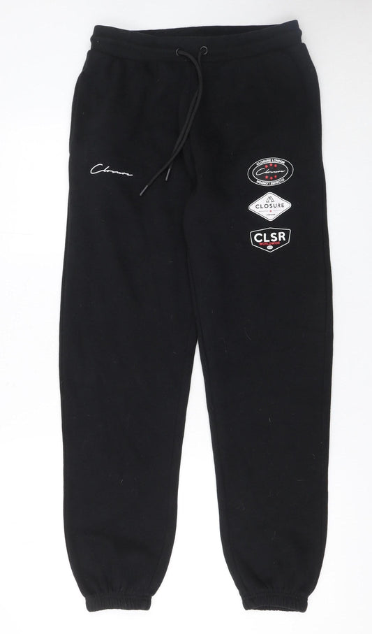 Closure LDN Men’s Black Logo Sweatpants Size M Tapered Fit