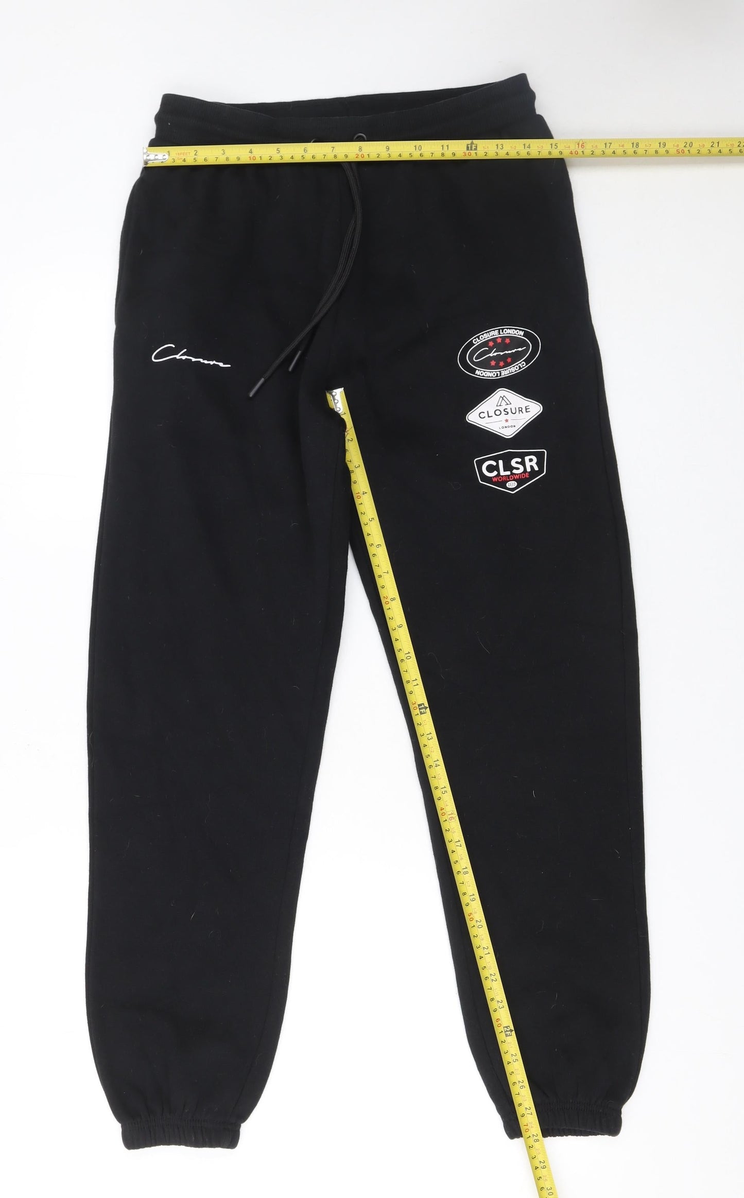 Closure LDN Men’s Black Logo Sweatpants Size M Tapered Fit