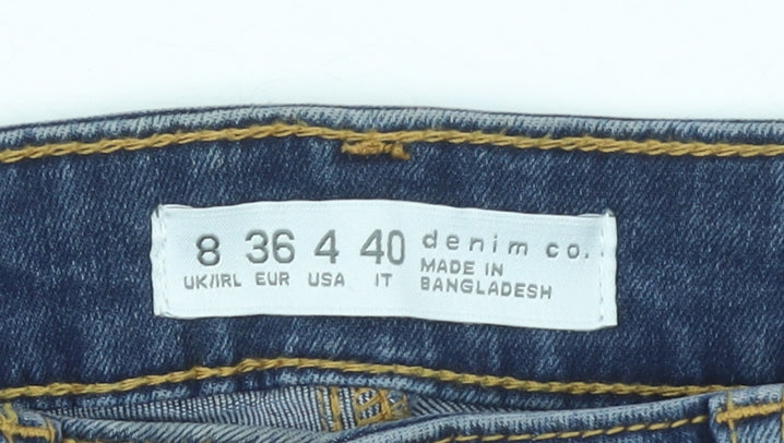 Denim Co. Women's Blue Skinny Jeans Size 8 Slim Fit Mid Rise