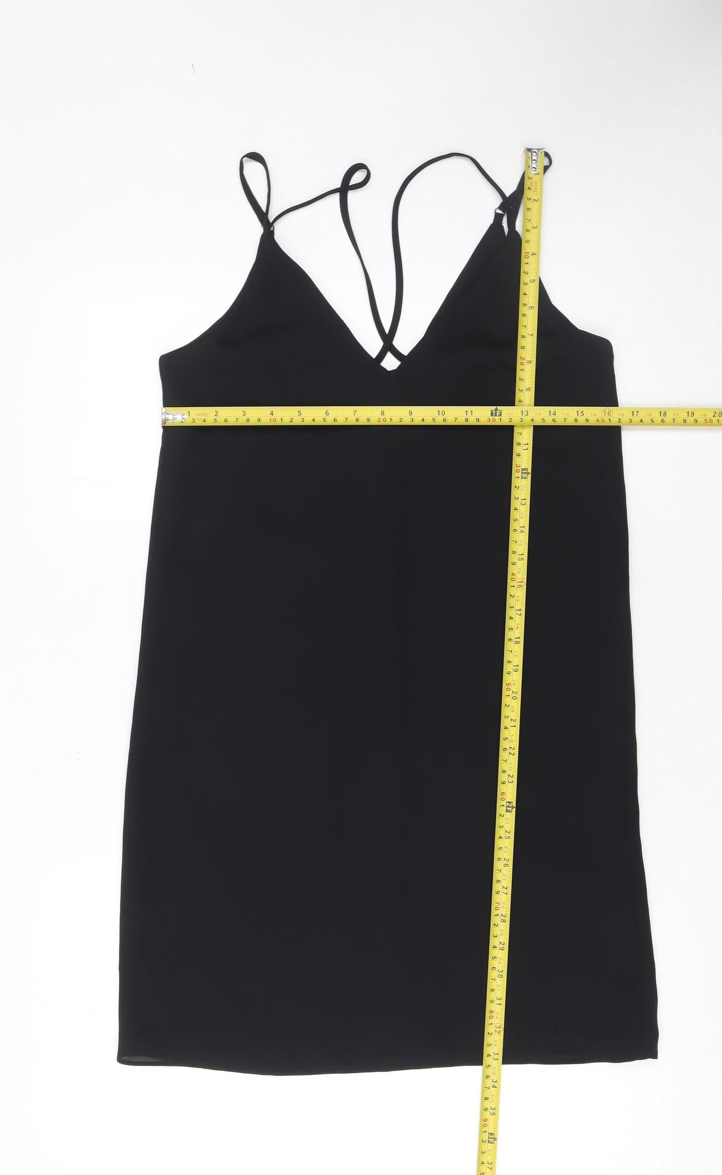 Topshop Women’s Black Size 8 Slip Dress Sleeveless Short Polyester