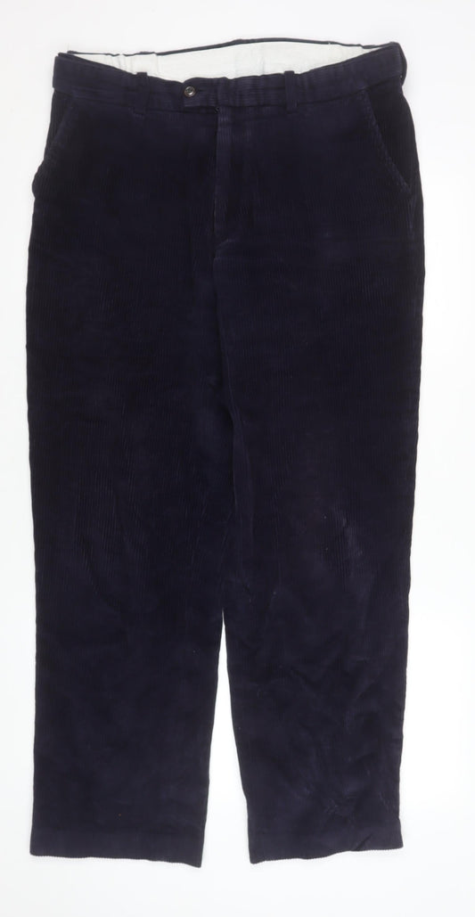 Skopes Men's Navy Blue Corduroy Trousers 36R Classic Fit Cotton