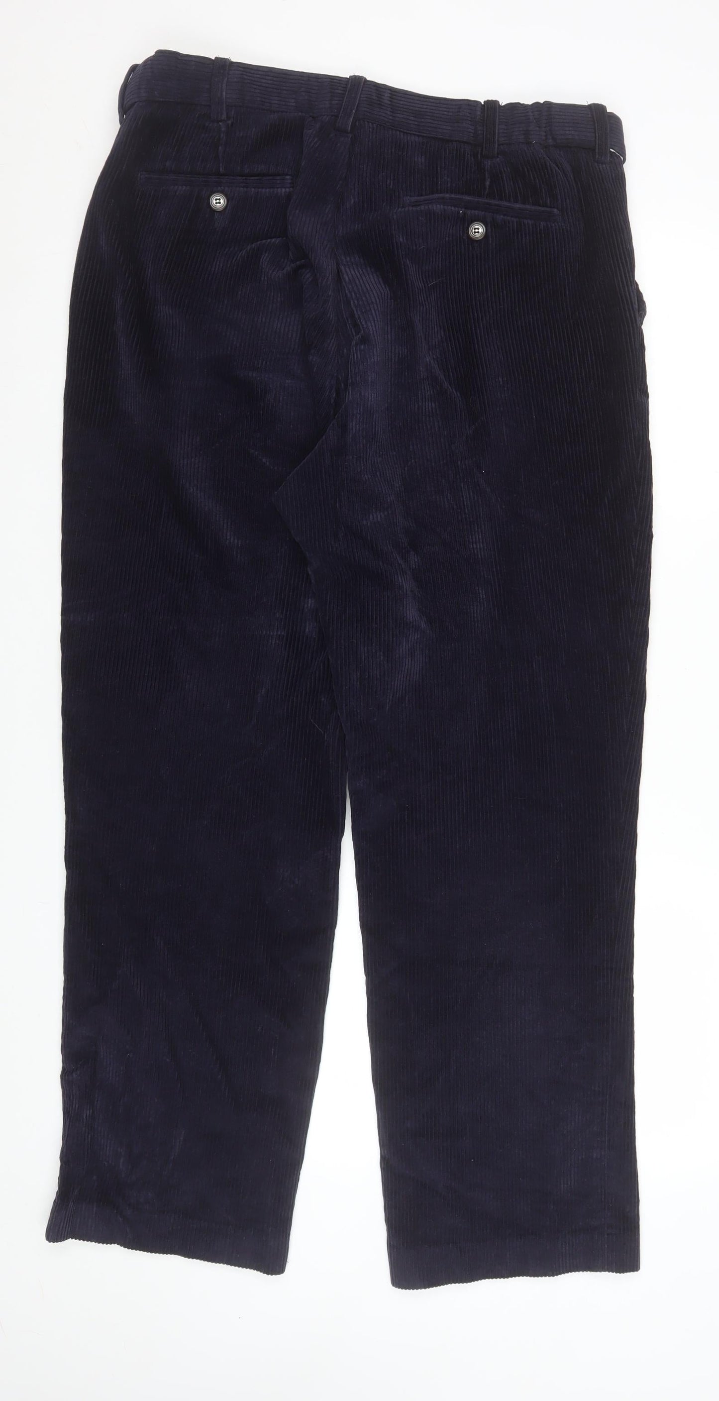 Skopes Men's Navy Blue Corduroy Trousers 36R Classic Fit Cotton