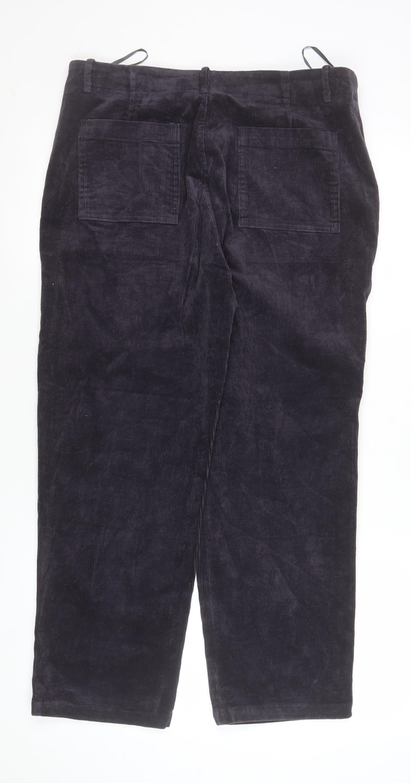 Rupert & Buckley Women's Black Corduroy Chino Trousers Size 16