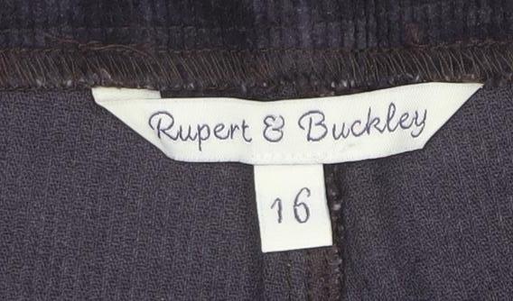 Rupert & Buckley Women's Black Corduroy Chino Trousers Size 16