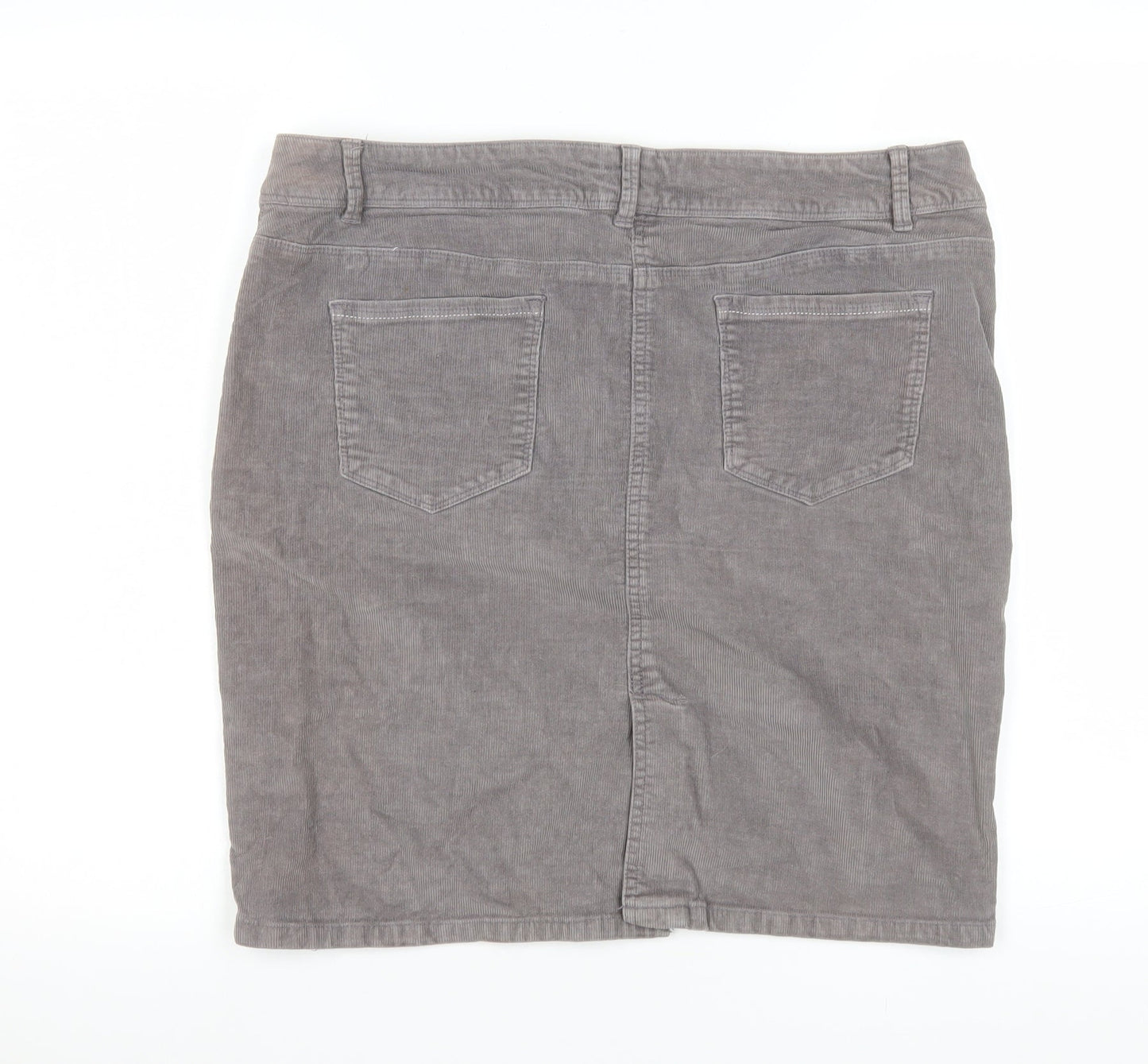 La Redoute Women’s Grey Corduroy Pencil Skirt Size 14 Stretch