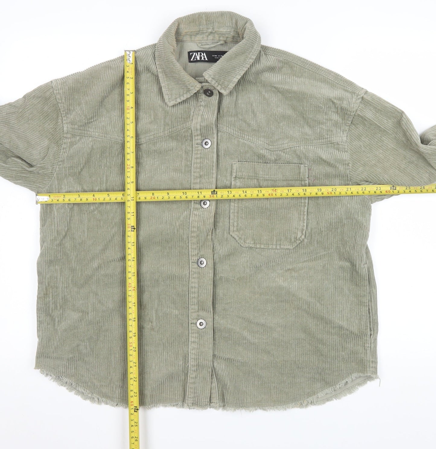Zara Women’s Green Corduroy Button-Up Jacket XS