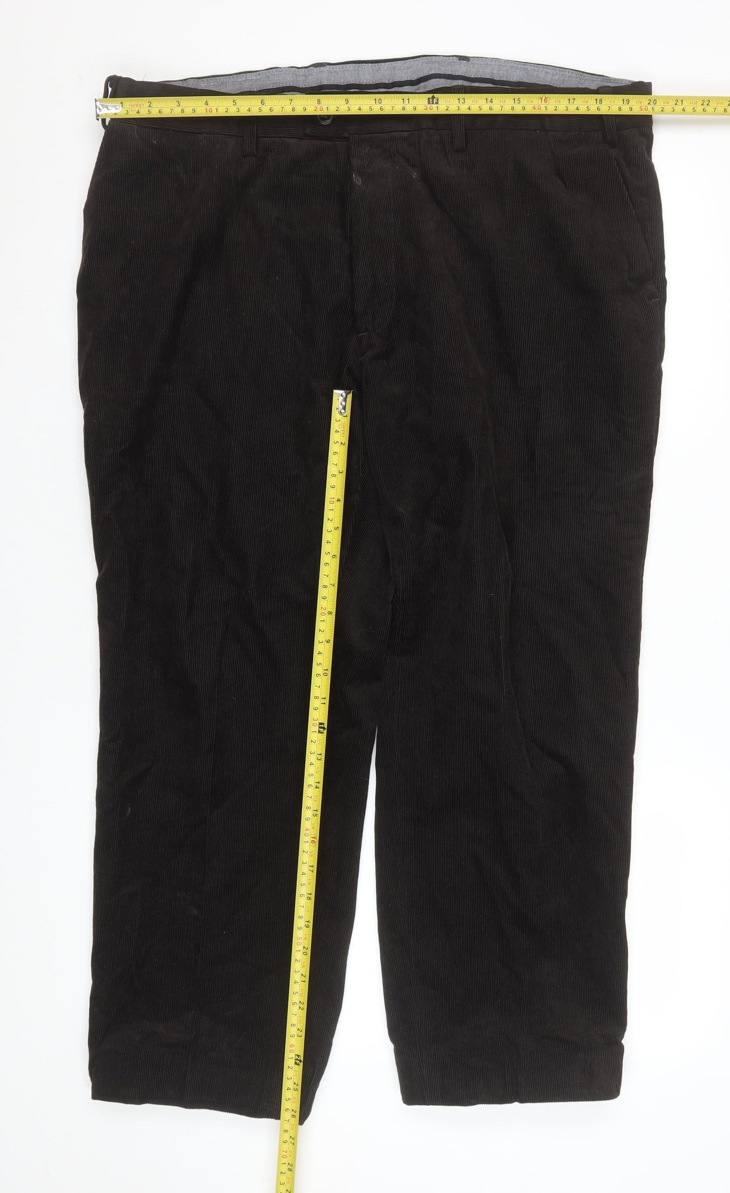 Marks and Spencer Men's Brown Corduroy Trousers 40W 31L Regular Fit