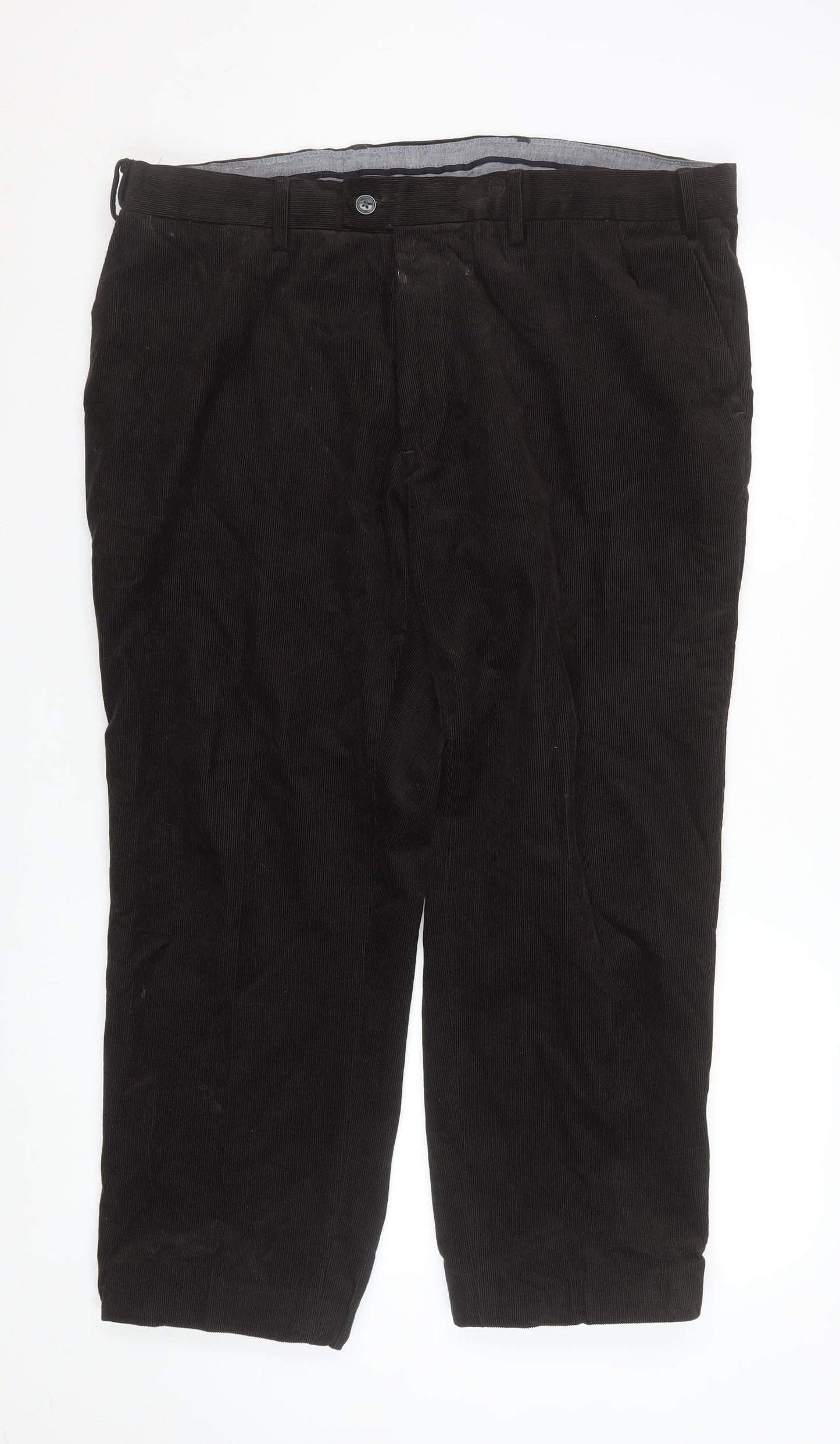 Marks and Spencer Men's Brown Corduroy Trousers 40W 31L Regular Fit
