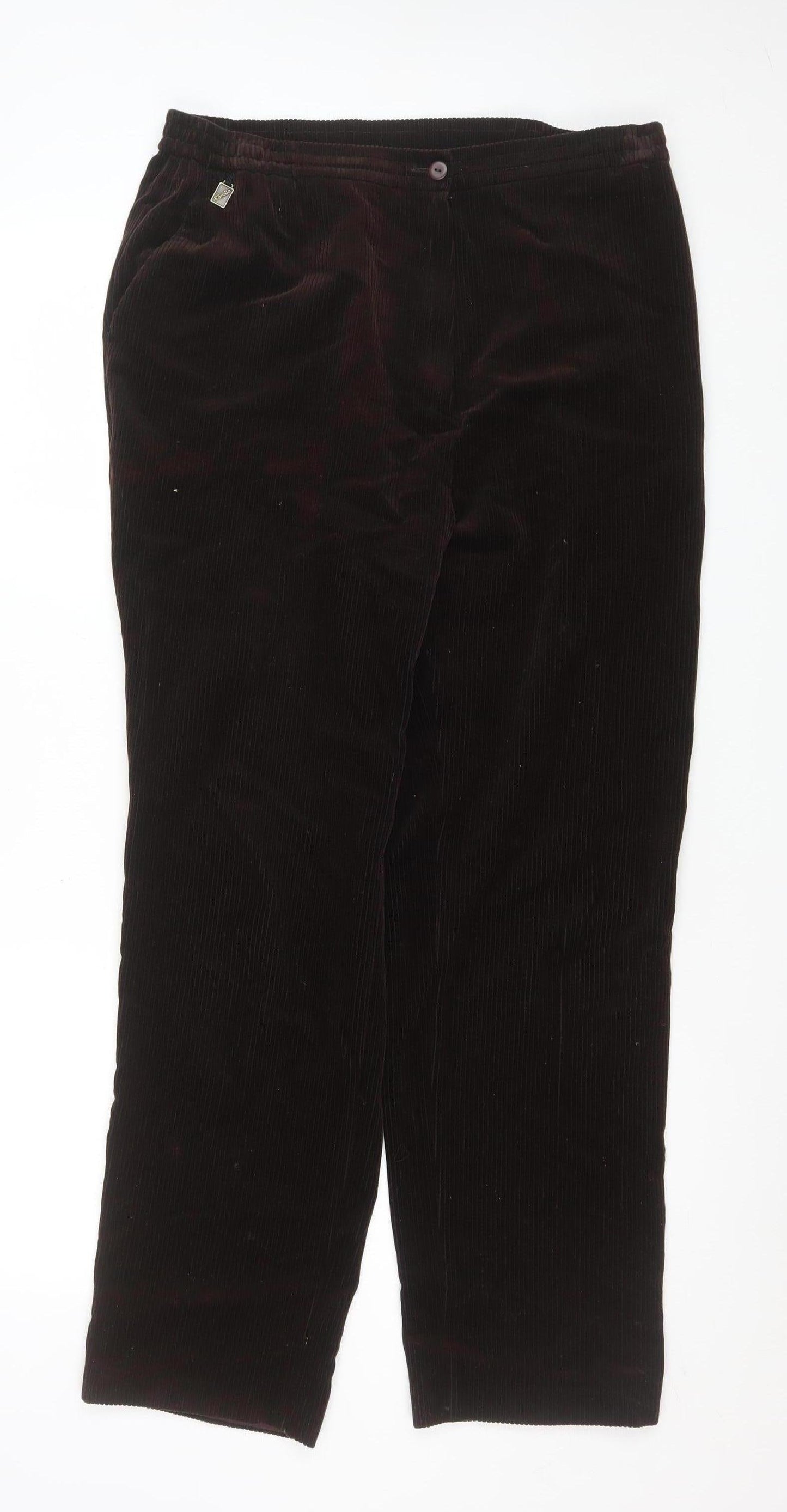 Finn Karelia Men's Brown Corduroy Regular Fit Trousers Size L