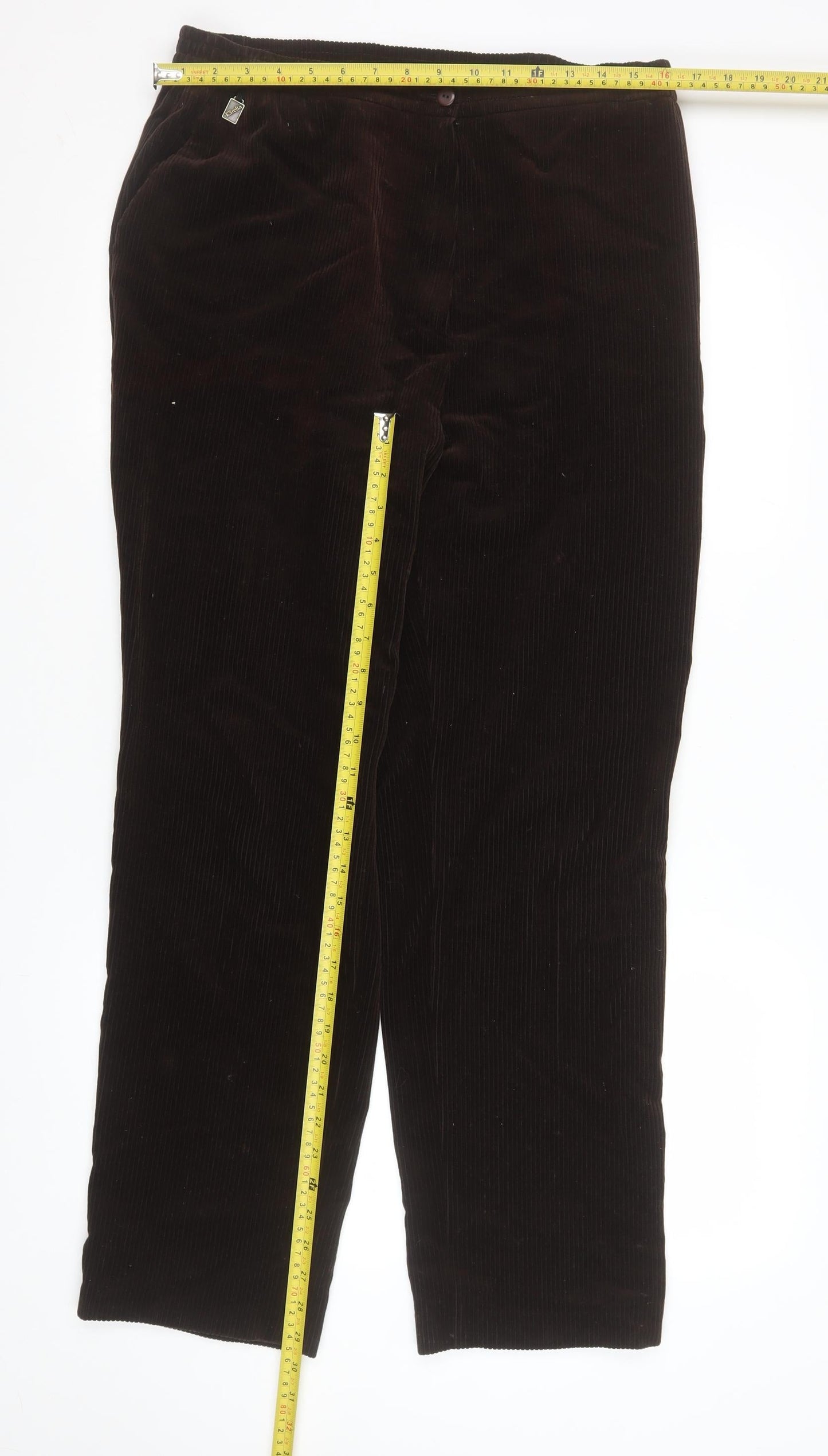 Finn Karelia Men's Brown Corduroy Regular Fit Trousers Size L