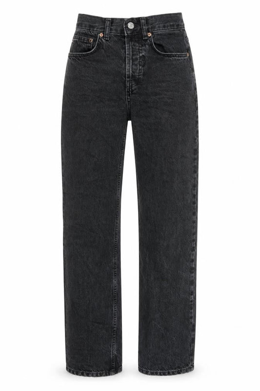 ASOS Women Black Straight High Rise Jeans Size 8 Regular 100% Cotton