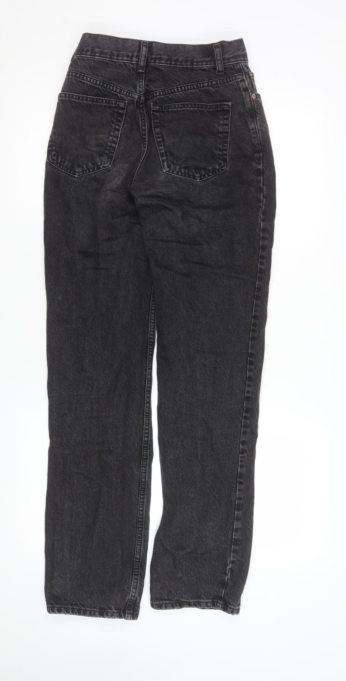 ASOS Women Black Straight High Rise Jeans Size 8 Regular 100% Cotton