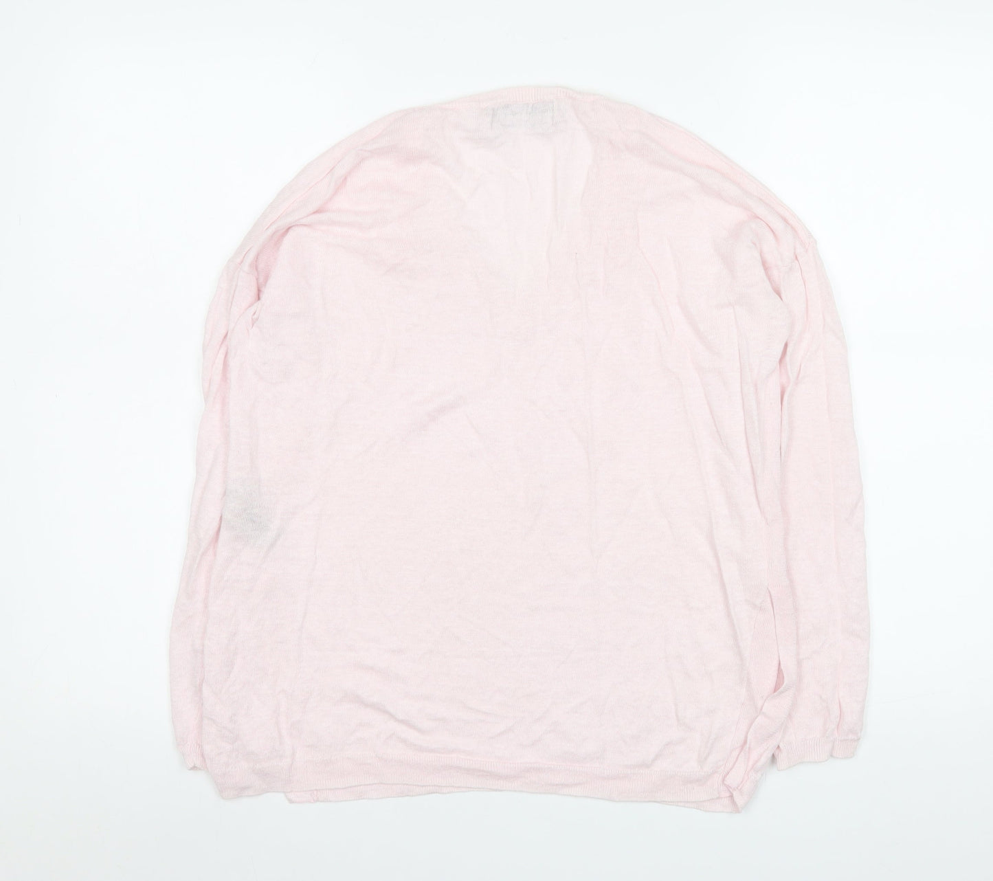 Paul Costelloe Living Women’s Blush Pink Linen V-Neck Long Sleeve Top Size S