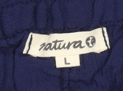 Natura Women's Blue High Rise Paperbag Shorts Size L