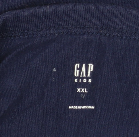 GAP Boys Blue American Flag Logo T-Shirt Size XL Short Sleeve Cotton