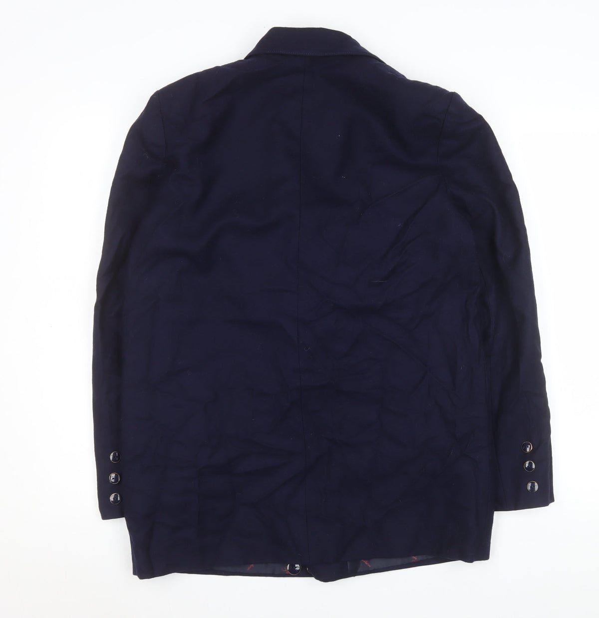 Private Collection Women's Blue Wool Double-Breasted Blazer Size 12