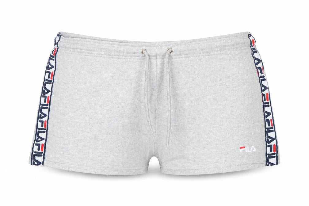 Fila Womens Grey L Shorts Drawstring Jersey Activewear