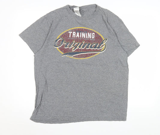 Domyos Men’s Grey Training Original Cotton T-Shirt L Short Sleeve Sporty
