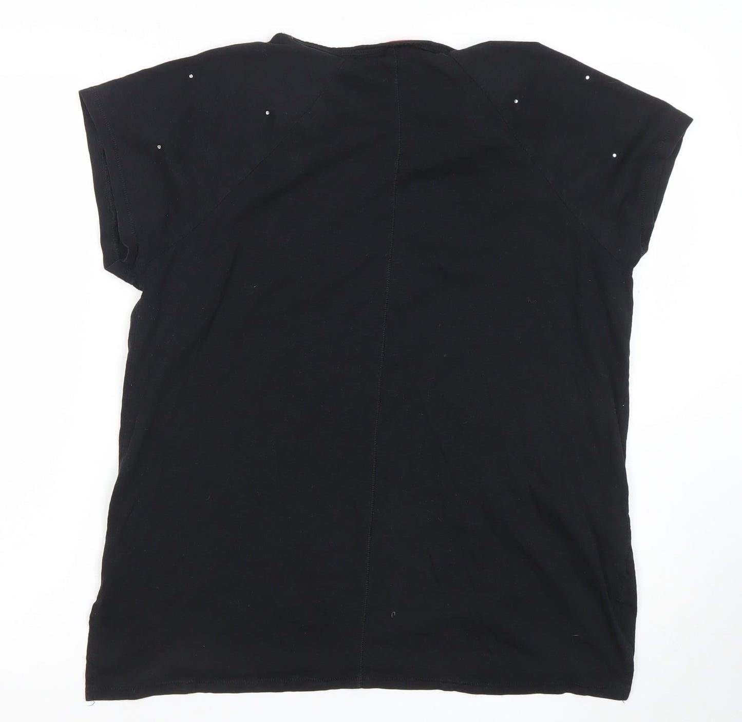 Next Women's Black Beaded Short Sleeve T-Shirt Size 18