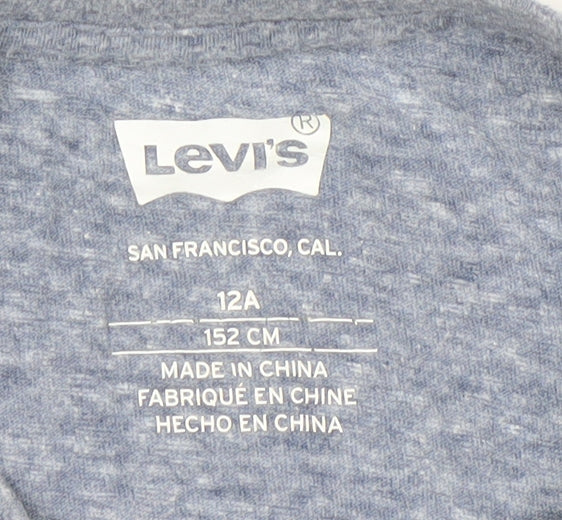 Levi's Boys Blue Long Sleeve Logo T-Shirt 12 Years Regular Fit