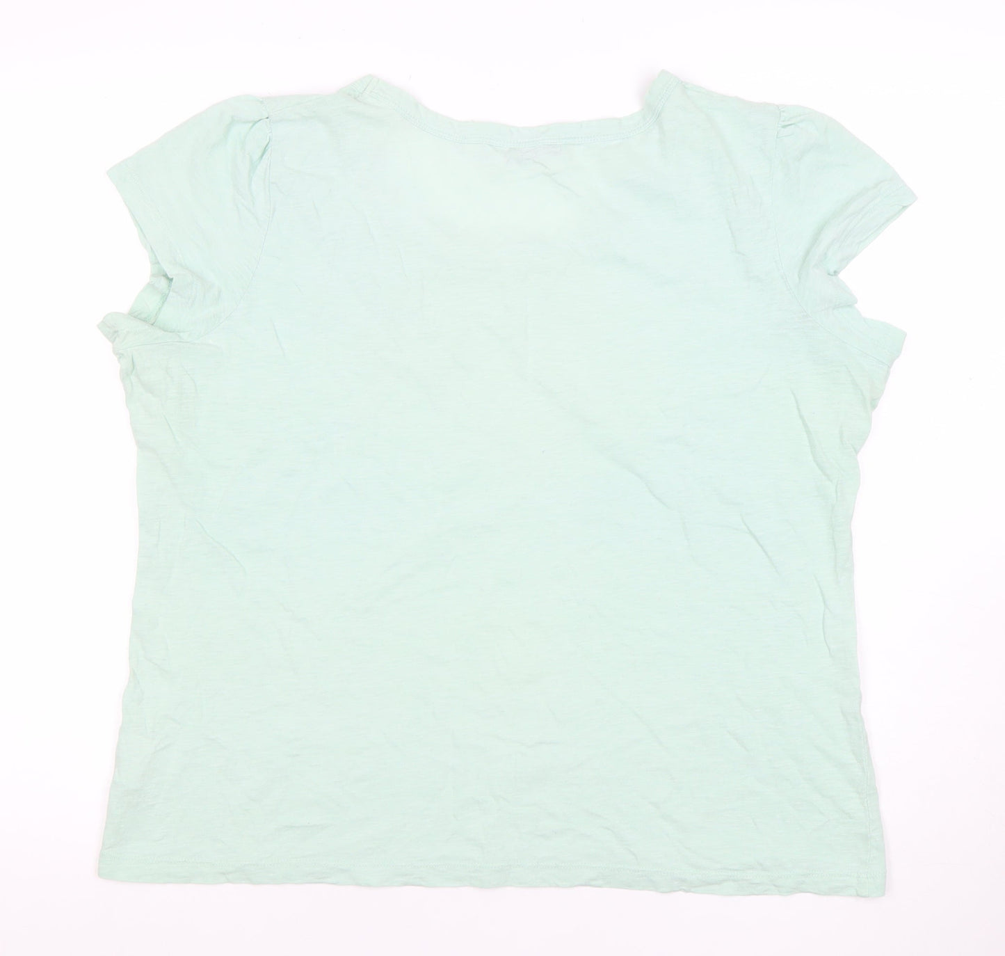 Style by EWM Womens Mint Green Short Sleeve Cotton T-Shirt L 18-20