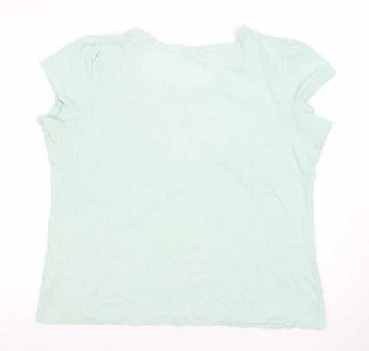 Style by EWM Womens Mint Green Short Sleeve Cotton T-Shirt L 18-20