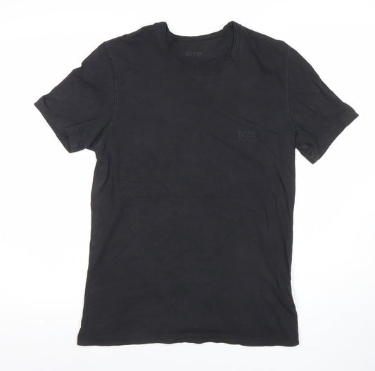 Hugo Boss Men's Black Crew Neck Cotton T-Shirt Size S