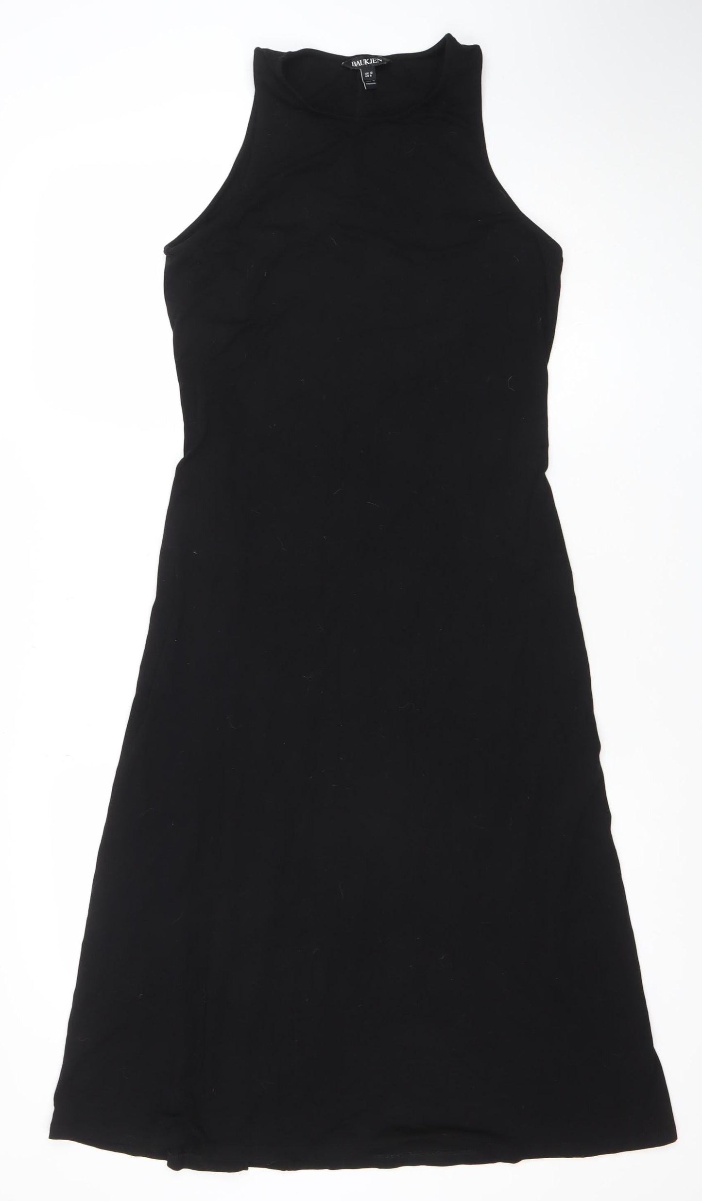 Banklen Women's Black Sleeveless Bodycon Midi Jersey Dress Size 12