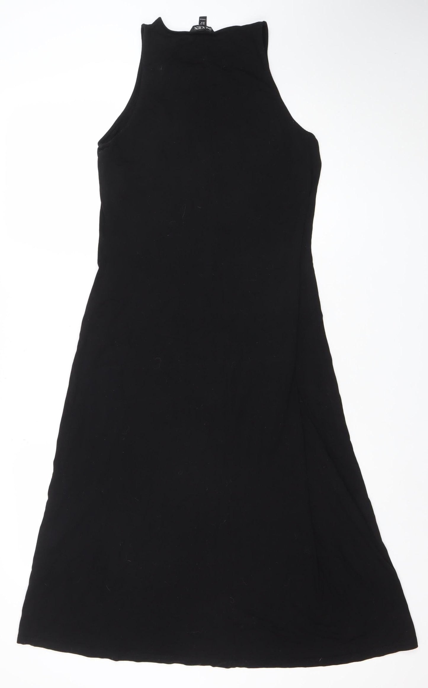 Banklen Women's Black Sleeveless Bodycon Midi Jersey Dress Size 12