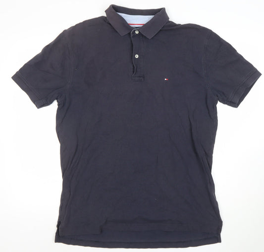 Tommy Hilfiger Men's Black Polo Shirt XL Cotton Classic Fit