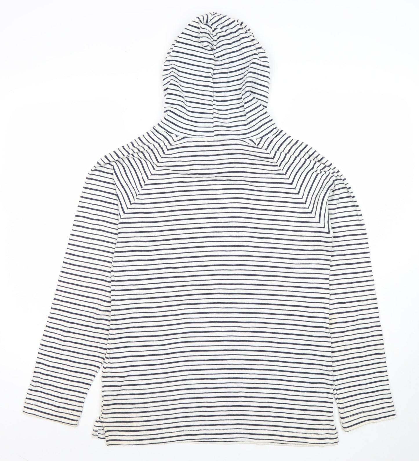 Trespass Women’s White Striped Pullover Hoodie UK 12 Cotton Blend