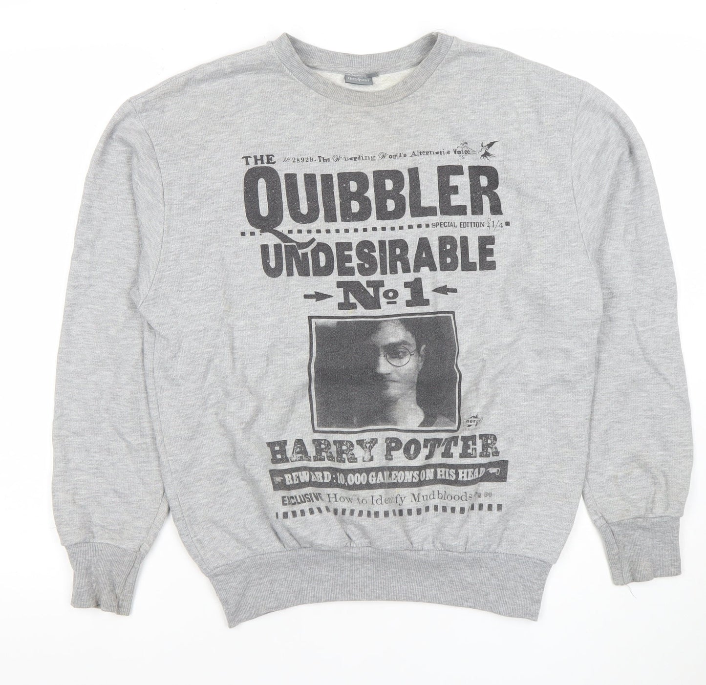 Harry Potter Women's Grey Quibbler Print Sweatshirt Size 12